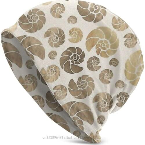 Outdoor Beanie Hats Sea Shells Pattern Pastel Knitted Hat Bonnet Special Skullies Beanies Caps Men Womens Earmuffs