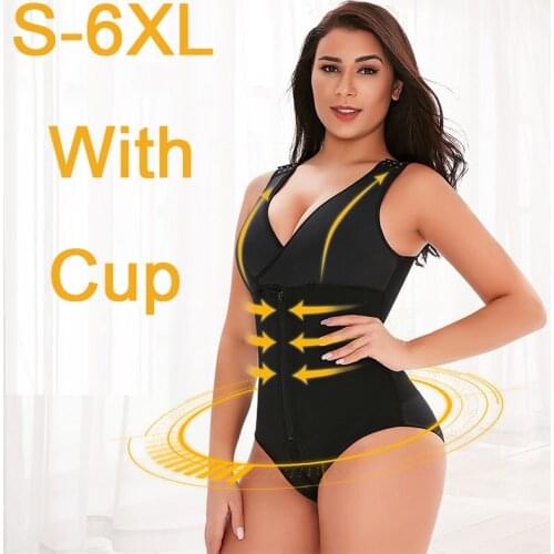 Padded Slimming Tummy Shapewear Bodysuit Shaper SexUnderwear Buckle Zipper Plus Size Waist Trainer Woman Lingerie Corset Bustier