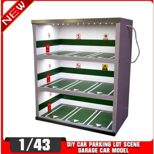 1/43 DIY Car parking lot scene garage Car model display cabinet 9 parking spaces