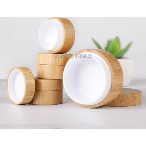 10/30pcs 5g Bamboo Bottle Cream Jar Nail Art Mask Cream Refillable Empty Cosmetic Makeup Container Bottle High Quality