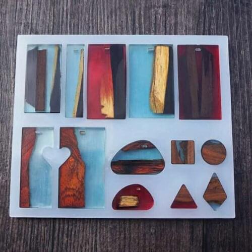 13 Designs Transparent Silicone Mold Necklace Pendant uv Resin Molds Jewelry Making DIY Hand Craft resin mould for Jewelry