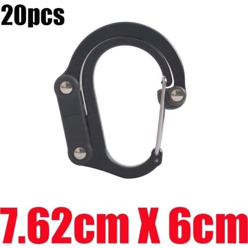 20PCS Hybrid Gear Clip Carabiner Rotating Hook Clip Non-Locking Strong Clips for Camping Fishing Hiking Backpack Laggage Clasp