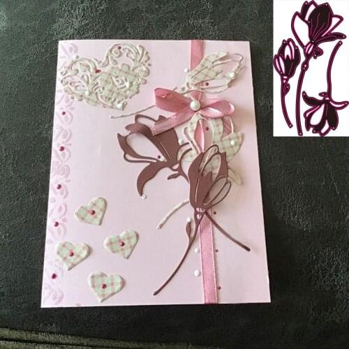 3Pcs Magnolias Flowers Metal Cutting Dies Stencils for DIY Scrapbooking Album Stamp Paper Card Embossing New Die Cut