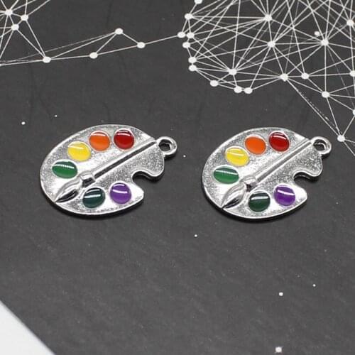 5pcs personality charm antique silver color art drawing board metal pendant painter artist jewelry DIY jewelry making accessorie