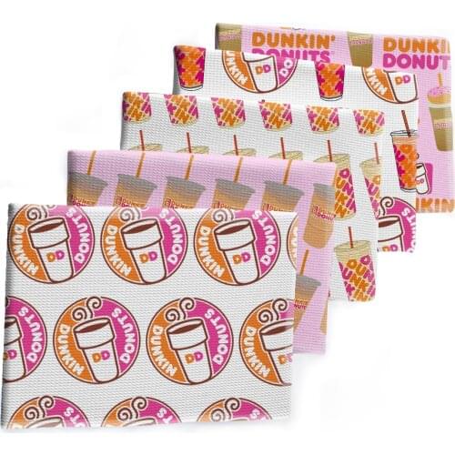 50*145cm Drinks Tea Bullet Textured Dunkin' Donuts Liverpool Patchwork Tissue Kids home textile