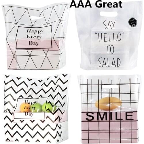 AAA Great 50pcs/Lot Gifts Bags Big Size Plastic With Handles Wedding Bag For Jewelry Decoration Marriage Birthday Party Pouches