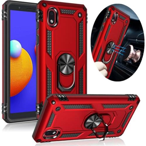 Armor Case For Samsung Galaxy A01 Core Case Shockproof Car Magnet Ring Holder Phone Cover For M01 Core Silicone Protective Shell