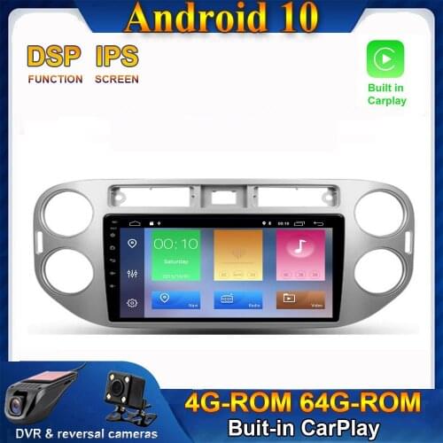 CARPLAY 128GB Android 10 Car Radio Stereo Player GPS Navigation Multimedia For Volkswagen Tiguan 1 NF 2006 - 2016 NO DVD