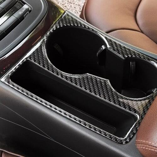 Car Real Carbon Fiber Water Cup Holder Panel Frame Trim For Audi A4 B8 A5 2009 2010 2011 2012 2013 2014 2015 2016 LHD / RHD