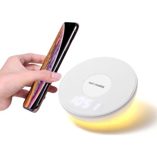 Qi Wireless Charger Stand Holder Alarm Clock Digital Display For iPhone X XR XS Max Samsung S8 S9 Note 9 Wireless Charging Dock