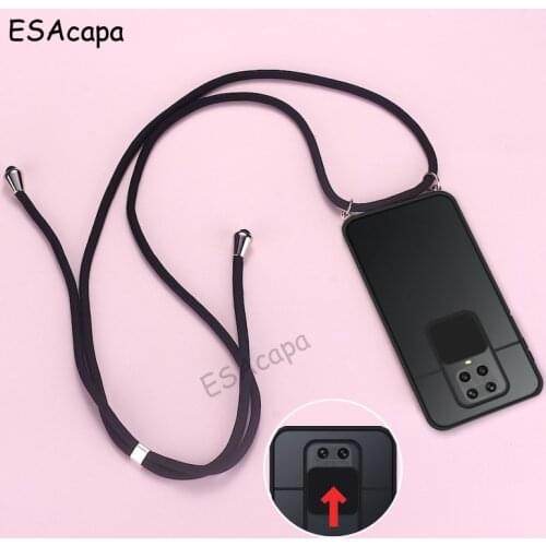 For Xiaomi Redmi Note 10 pro max Slide Camera Lens Protection phone Case For Redmi Note 9 10S Crossbody Lanyard Cord Strap cases