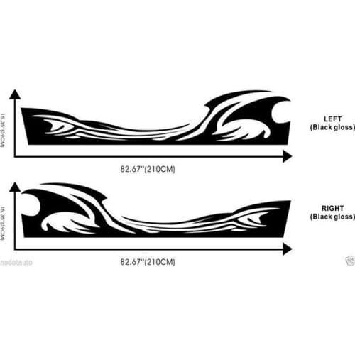 Black Spray Car Body Waistline Decal for 350Z Truck Vinyl Graphics Side Sticker