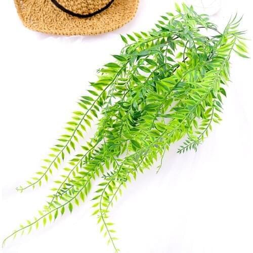 Artificial Flowers Plants fake leaf Wall Hanging Vine Greenery Garland Faux weeping Willow Rattan Home Garden Wedding Decoration