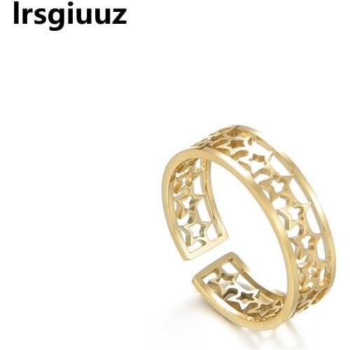 Ins Magazine Fashion New Splicing Hollow Five Pointed Star Ring Opening Adjustable Korean Simple Minority Tail Ring Ring