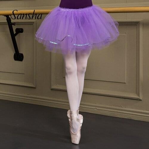 Sansha Adult Girls Short Ballet Tutu Skirt Four Layers Tulle Princess Dancewear 57AE010P