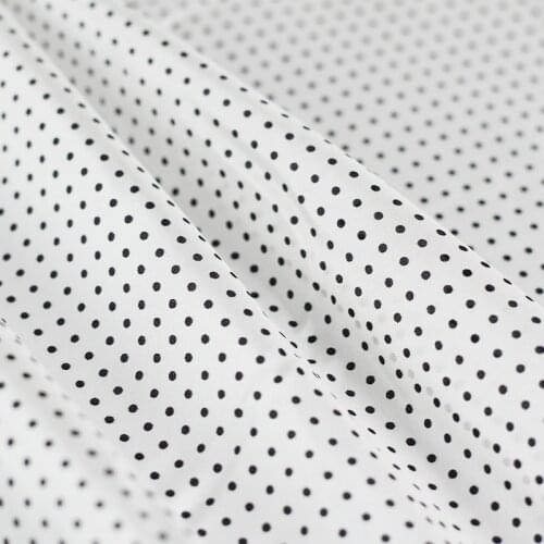 Red Raspberry 8momme White Black Dots Printed Silk Habotai Fabrics Summer Women Shirt Dress DIY Sewing Cloth Freeshipping