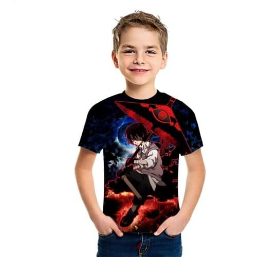 Summer childrens animation 3D digital printing cotton T-shirt 2021 boys and girls breathable plus size fashion short sleeves