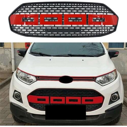 Modified For Ecosport Front Grill For Ecosport 2012 2013 2014 2015 2016 Front Racing Grills Grille For Trims Bumper Grille Cover