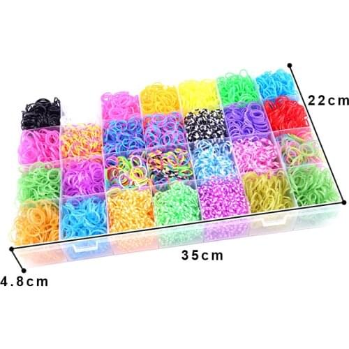 10000pcs DIY Handmade Crafts For Kids Loom Rubber Bands Kits Beads Set Hand Knitting Rainbow Weave Bracelet Girl Toys Gift