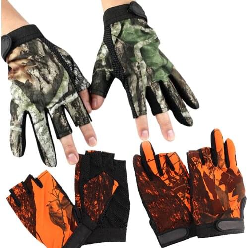 Hunting Unisex Outdoor Sun Protection TPR Fishing Fingerless Waterproof Breathable Fashion Mittens Adult Antiskid Glove