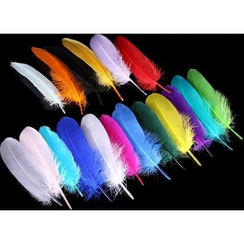 20-100pcs/lot Hard pole goose golden feather 13-20cm DIY Feathers for needlework jewelry feather crafts wedding decoration pluma