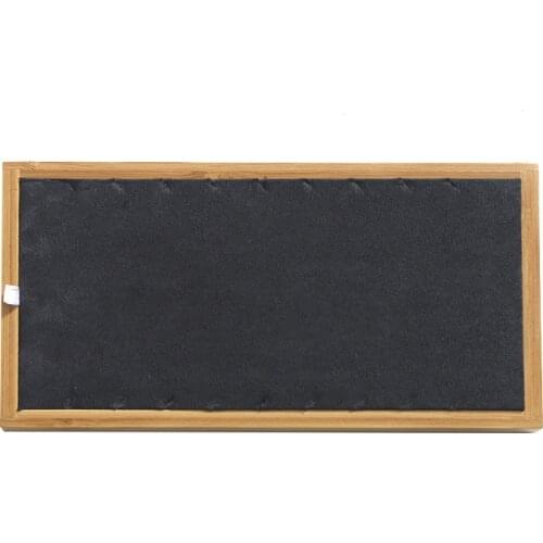 Bamboo Wood Stand Storage Tray, Jewelry Display Props Jewelry Tray Gray