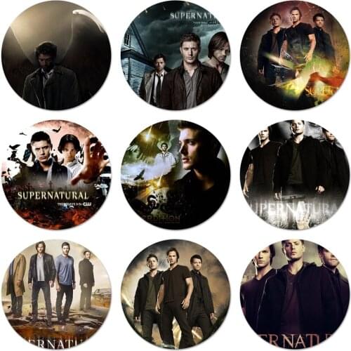 Popular Tv Series Supernatural Unique Icons Pins Badge Decoration Brooches Metal Badges For Backpack Decoration 58mm
