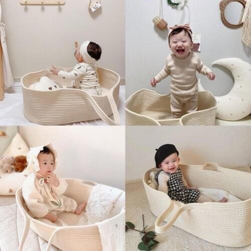 Baby Sleeping Basket Nest Portable Newborn Outdoor Sleeping Bed Cradle Infant Bassinet