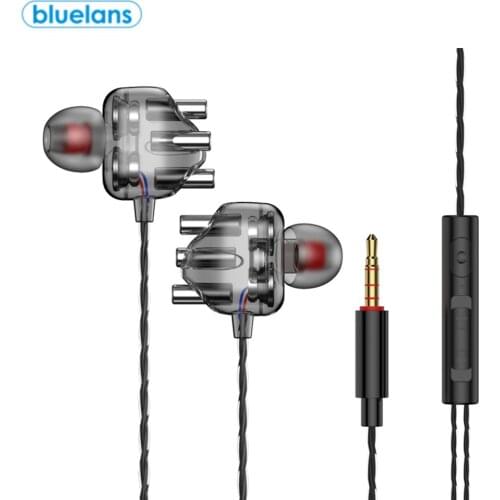 Transparent In-ear Double Moving Coil Moving Iron Earphone 3.5mm Mobile Phone Computer Universal Game Music HIFI Headset