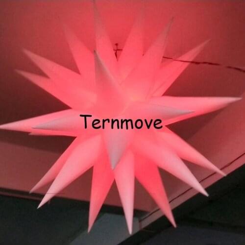 Multi spikes LED lighted inflatable star party events bar club stage decoration inflatable star wedding balloon hanging up