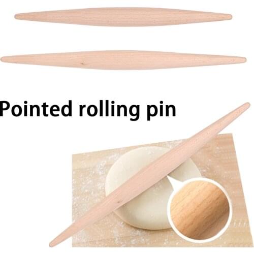 30cm /35cm Rolling Pin Wood Fondant Cake Dough Roller Non-Stick Cooking Tool Gadgets Pasta Dumpling Skin Maker Double Tip