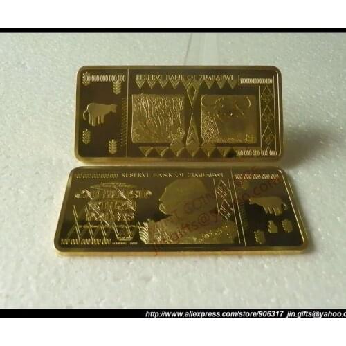 The worlds largest denomination bank notes Zimbabwe souvenir slivers 100 trillion 1 pcs/lot