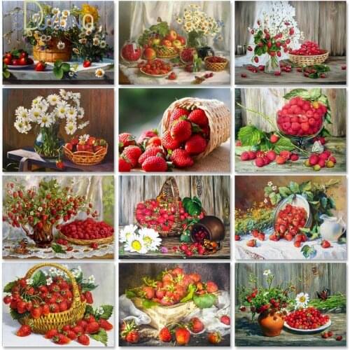 SDOYUNO Frameless Paint By Numbers For Adults Flower Set Acrylic Paint DIY Kits For Adults Pictures Drawing Canvas Coloring By N