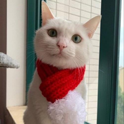 Pet Dog Cat Neck Scarf Warm Soft Knitting Scarf for Large Medium Dogs Winter Warmer Pet Accessories Dog Collar Pet Supply S/M/L