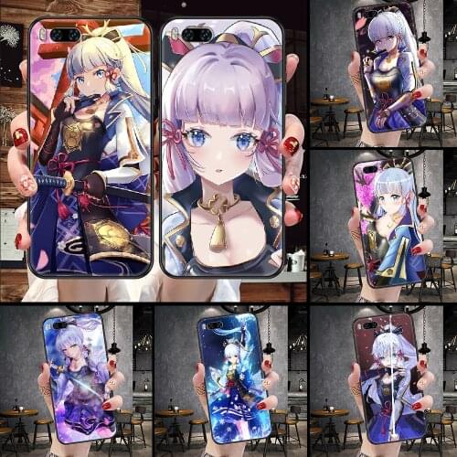 Kamisato Ayaka Genshin Impact Phone Case For Xiaomi Mi Note 8 9 10 11 9T 10T A3 Lite Pro Ultra black pretty waterproof 3D coque