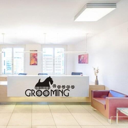 Grooming Salon Decal Pet Shop Sticker Decal Posters Vinyl Wall Art Decals Parede Decor Mural Pet Clinic Decal Sticker