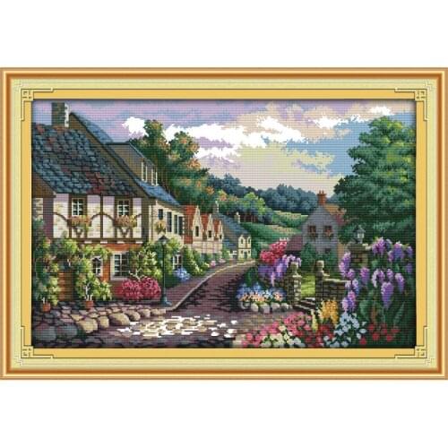 Mediterranean landscape painting, counting cross stitch kit, DIY embroidery needlework, 14ct11ct handmade crafts home decoration