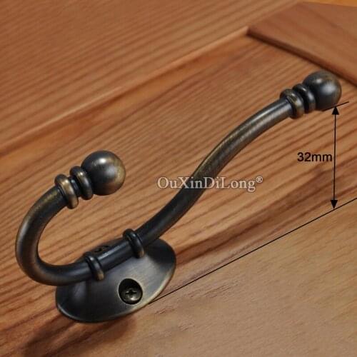 10PCS European Retro Vintage Antique Solid Zinc Alloy Robe Hooks Coat Hook Key Bag Hook Clothes Robe Hangers Bronze