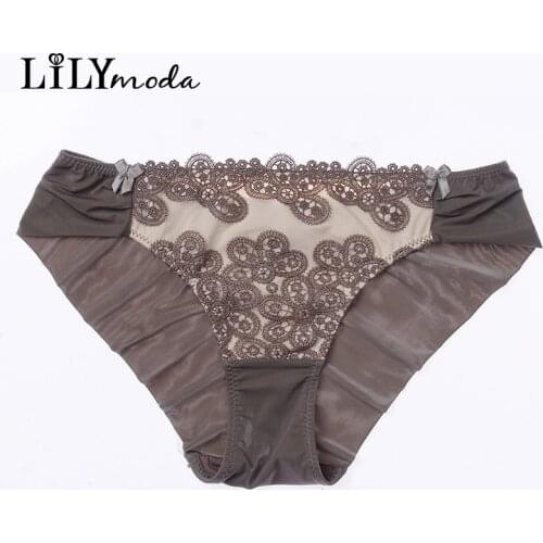 Summer New Women Briefs Luxury Flowers Embroidery Mid Waist Sexy Lingerie Panties Seamless Comfortable Underwear High Quality
