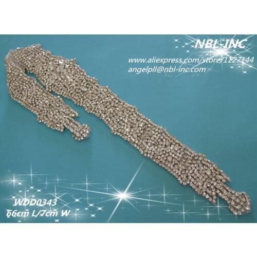 30 PIECES) Bridal sash crystal beaded rhinestone applique for wedding dress WDD0343