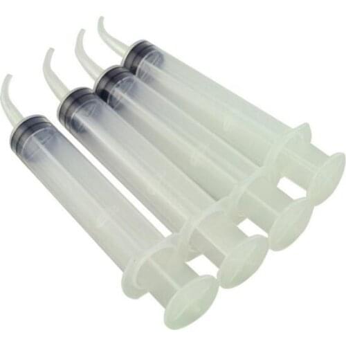 4Pcs/Set Disposable Transparent Dental Irrigation Syringe With Curved Tip 12cc Dental Care