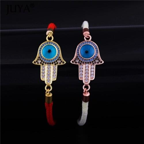 6 Colors Rope Bracelets Bangle Unisex Best Friend Lover Jewelry Copper Zircon Turkish Blue Evil Eye Hamsa Hand Bracelet pulseras