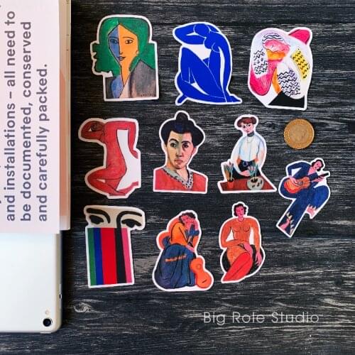 10PCS Matisse abstract sticker suitcase trolley case laptop skateboard refrigerator ipad waterproof sticker