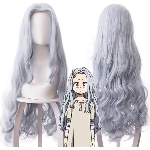 Anime My Hero Academia Boku No Hero Cosplay Costume Wigs Eri Long Curly Gray Blue 90cm hair Halloween Costume For Women CS066