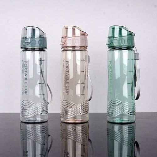 Portable Water Bottles Outdoor Travail Sports Safety Plastic 520ML Drinking Cup Colorful Printed Solid Men Birth Gift Business