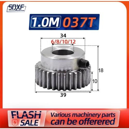 One piece, spur gear, 1M37T, No. 45 steel, factory direct sale, precision gear