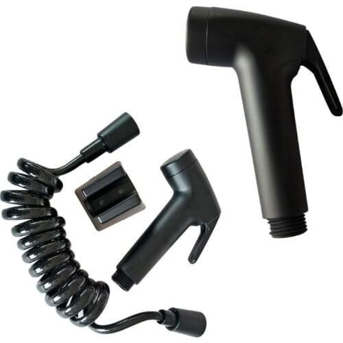 Black Handheld Bidet Spray ABS Shower Head Sprayer Set Toilet Faucet Shower Bidet with Hose and Holder