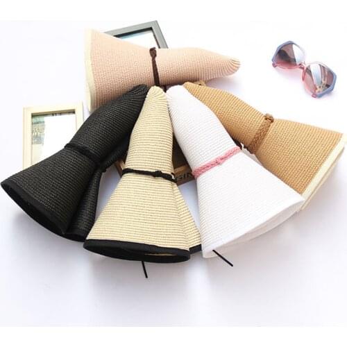 Women Lady Floppy Sun Hat Summer Wide Brim Beach Cap Foldable Straw Hat
