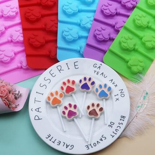 Cats Claw Lollipop Mould 6 Cavity Cartoon Silicone Ice Cream Mould Doll Avatar Mould Homemade DIY Chocolate