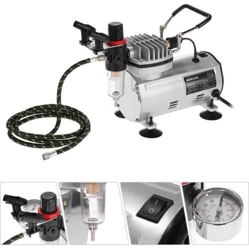 KKmoon Sandblaster 3 Airbrush Spray Gun Kit Air Compressor Dual-Action Spray Air Brush Set Power Tool Tattoo Nail Art Paint